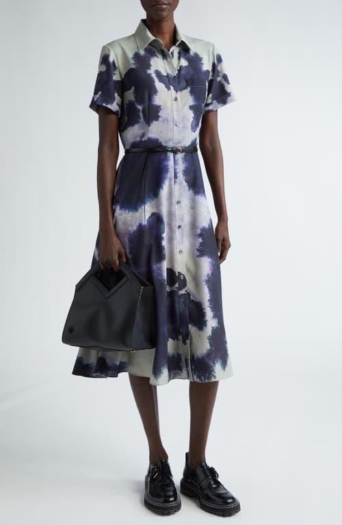 Altuzarra Kiera Inkblot Print Belted Shirtdress Sycamore Ladybug at Nordstrom, Us