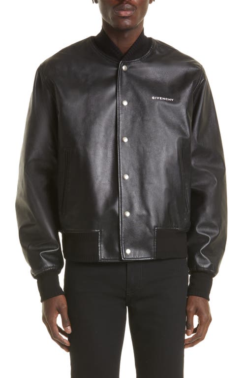 Disney x Givenchy '101 Dalmatians' Leather Bomber Jacket in Black