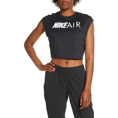 Nike Air Graphic Dri-Fit Crop Tee, Black