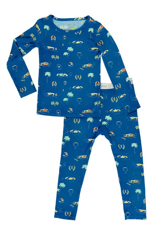 Bellabu Bear Kids' Monaco Two-Piece Fitted Pajamas in Monaco Blue at Nordstrom, Size 18-24M