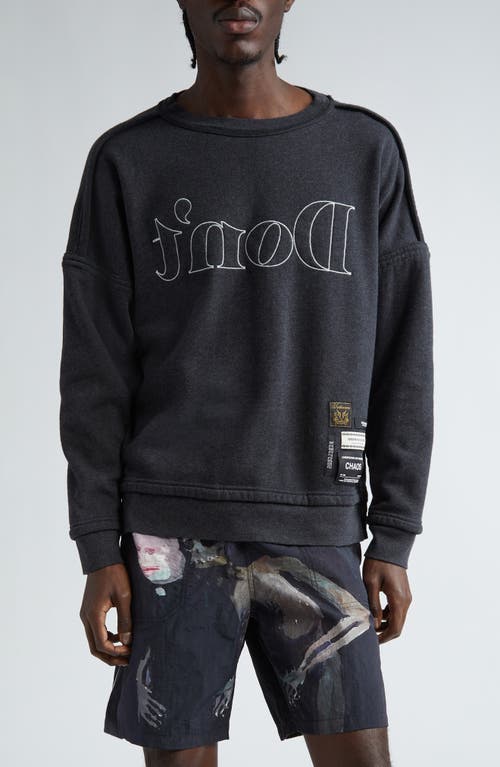 Undercover Don't Crewneck Sweatshirt Charcoal at Nordstrom,