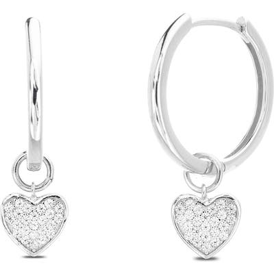 Lesa Michele Dangling Hearts Hoop Earrings