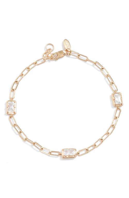 Melia Carre Baguette Chain Bracelet in White Gold