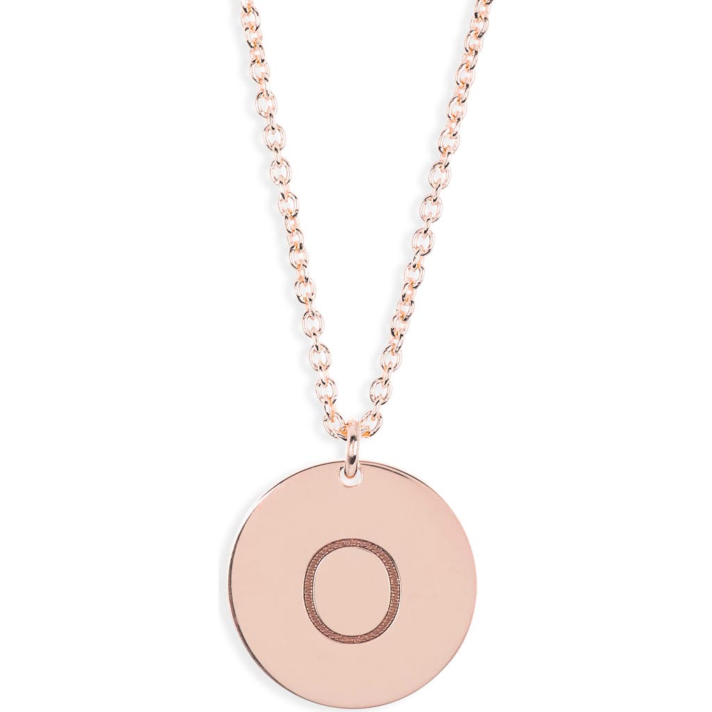 Meshmerise Initial Disc Pendant Necklace In Rose-o