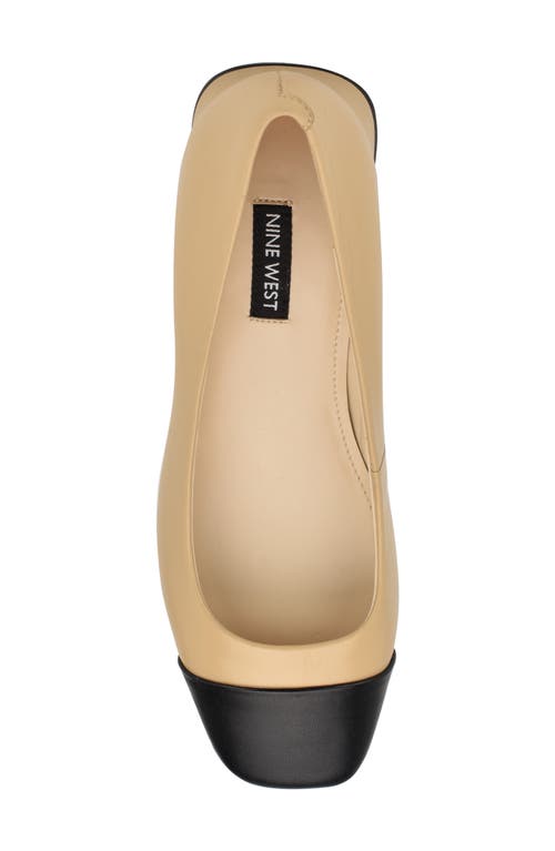 Shop Nine West Sophe Cap Toe Pump In Light Natural