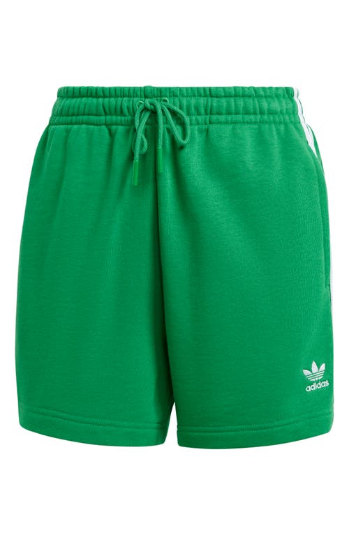 Shop Adidas Originals Adidas Adicolor 3-stripes French Terry Shorts In Green/white