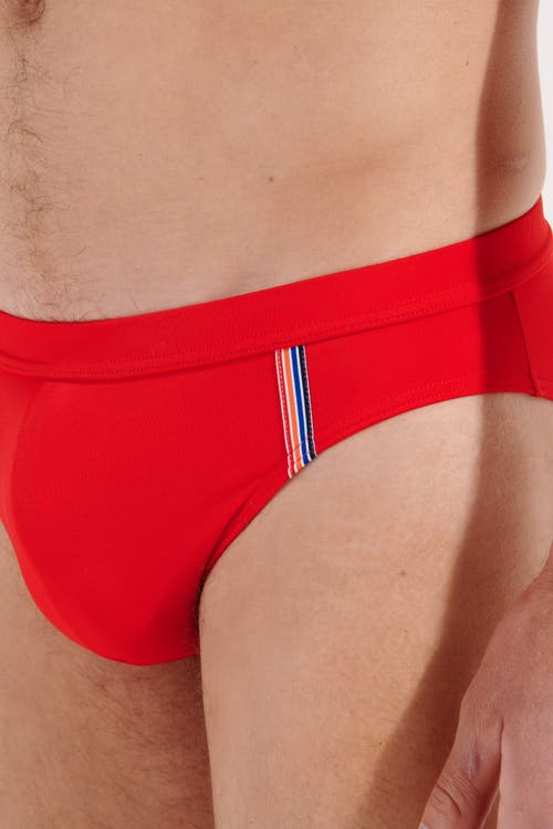 Hom Nautical Cup Mini Brief In Red
