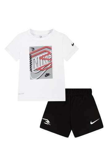 3 Brand Kids' Go Time Short Sleeve Shirt & Mesh Shorts Set In Multi