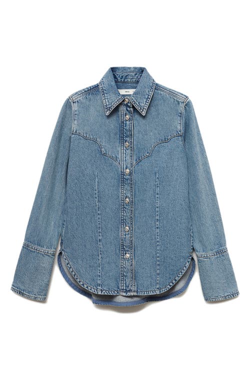 Shop Mango Venetia Denim Western Jacket In Medium Blue