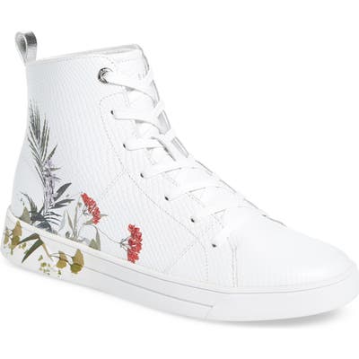 Ted Baker London Zerel High Top Platform Sneaker, White