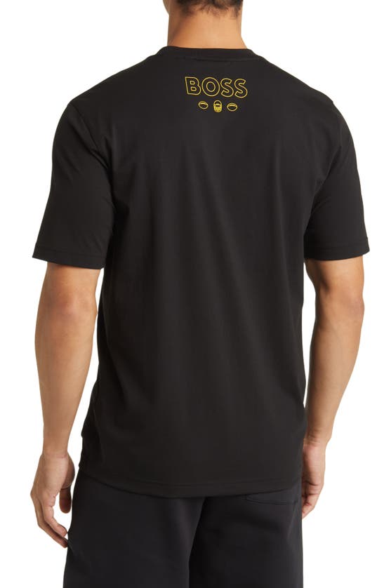 Shop Hugo Boss Boss X Nfl Stretch Cotton Graphic T-shirt In Los Angeles Rams Black