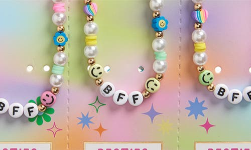 Shop Capelli New York Kids' Assorted 3-pack Bff Beaded Necklaces In White Multi