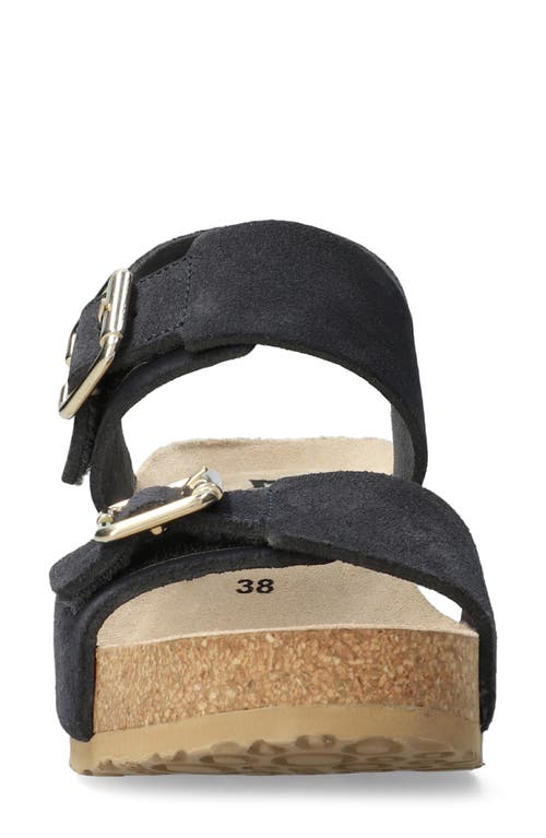 Mephisto Lissandra Platform Wedge Sandal In Deep Blue