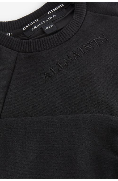 Shop Allsaints Sm By  Lace Trim Sweatshirt Dress In Black