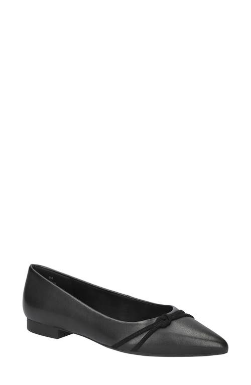 Bella Vita Rhea Womens Solid Faux Leather Flat Shoes In Black Leather