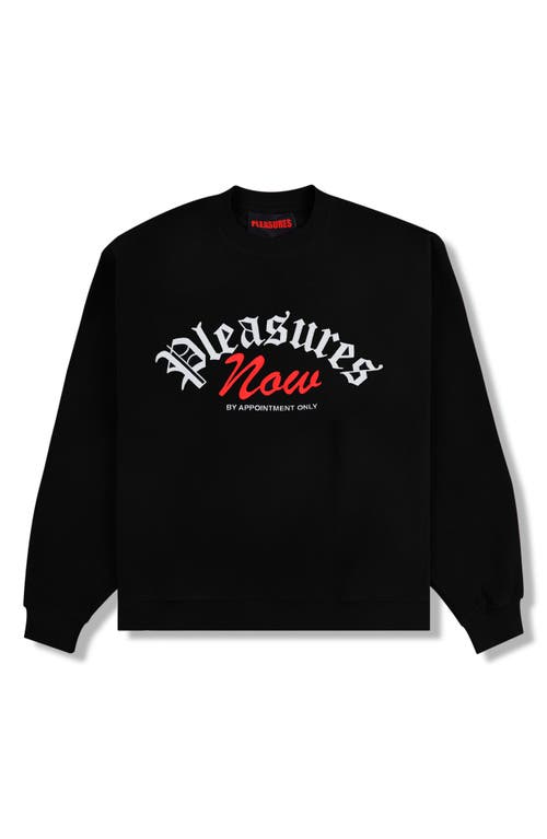 PLEASURES PLEASURES APPOINTMENT FLEECE CREWNECK SWEATSHIRT 