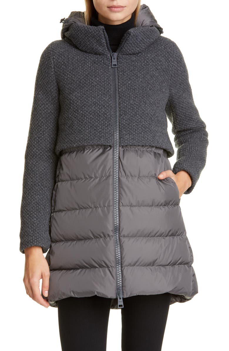 Herno High/Low Knit & Quilted Down Puffer Jacket Nordstrom
