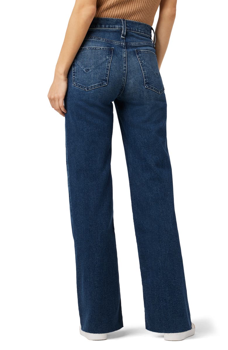 Hudson Jeans Rosie Raw Hem High Waist Ankle Wide Leg Jeans | Nordstrom