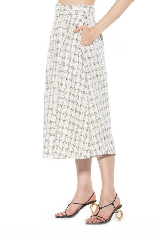 Alexia Admor Women's Eline Tweed Midi A Line Skirt In Ivory Plaid