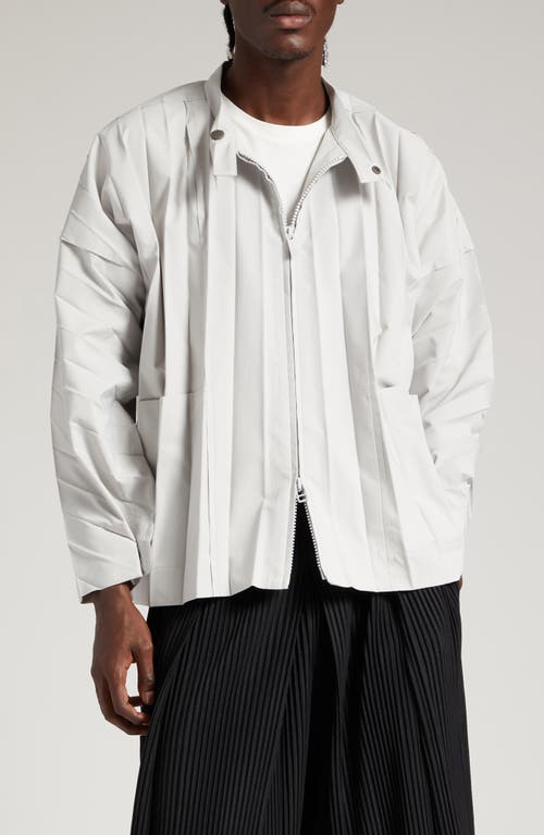 Homme Plissé Issey Miyake Edge Pleated Jacket in 11-Lt. gray at Nordstrom, Size 3