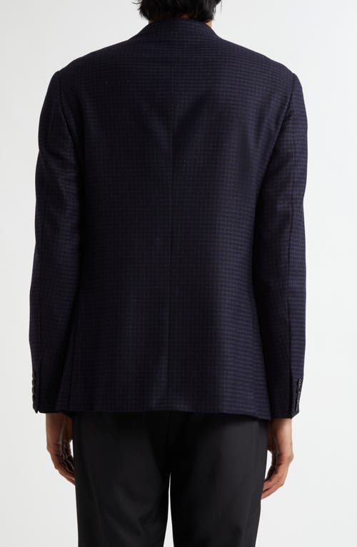 Zegna Check Cashmere & Linen Sport Coat In Navy