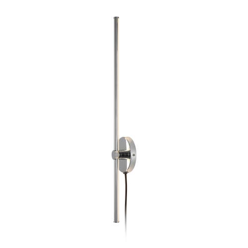 Jonathan Y Anton 1-light Modern Minimalist Iron Adjustable Bar Integrated Led Plug-in Sconce In Chrome