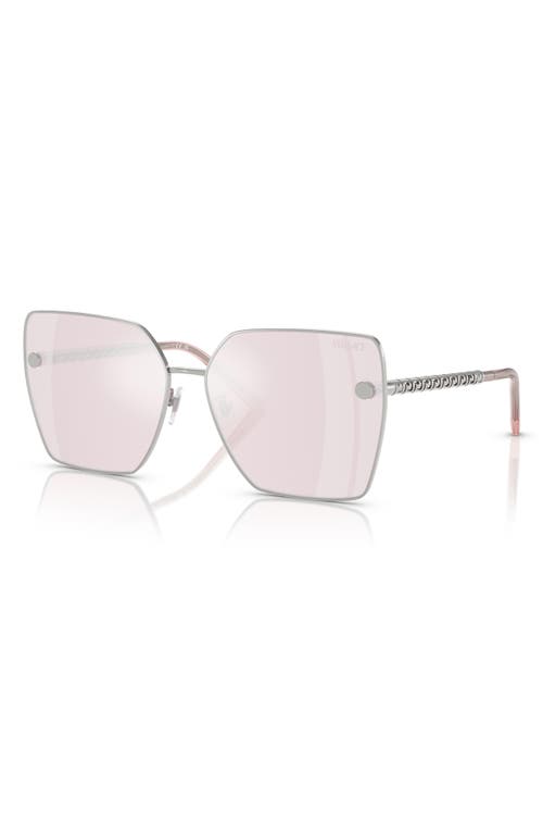 Shop Versace 63mm Oversize Square Sunglasses In Silver