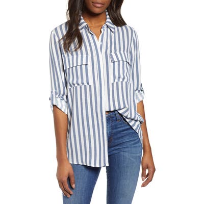 Gibson X Hi Sugarplum! Scottsdale Oversize Button Down Tunic, Blue (Regular & Petite) (Nordstrom Exclusive)