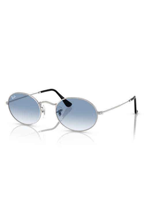 Shop Ray Ban Ray-ban 51mm Gradient Oval Sunglasses In Silver