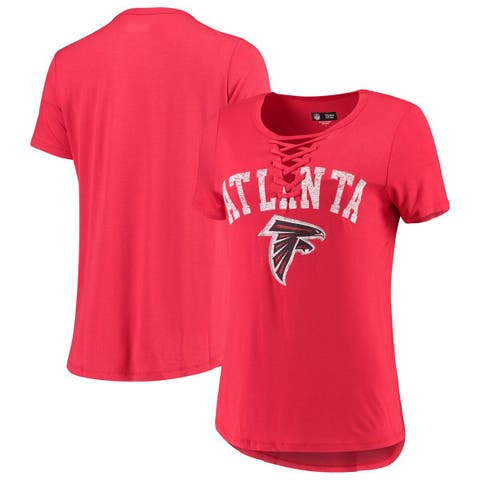 Women's Fanatics Branded White Atlanta Falcons Draft Me Lace-Up T-Shirt