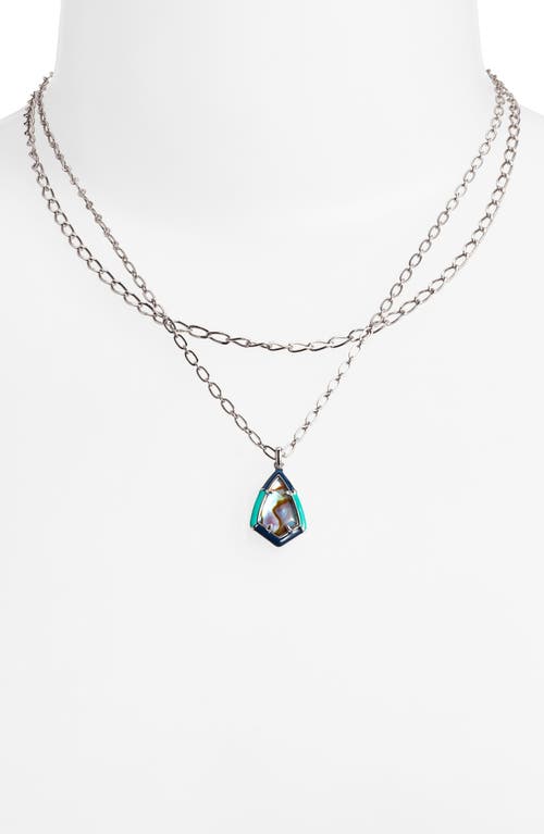 Kendra Scott Camry Layered Pendant Necklace In Silver Abalone