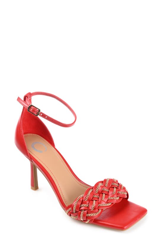 Journee Collection Mabella Tru Comfort Foam Heeled Sandal In Red
