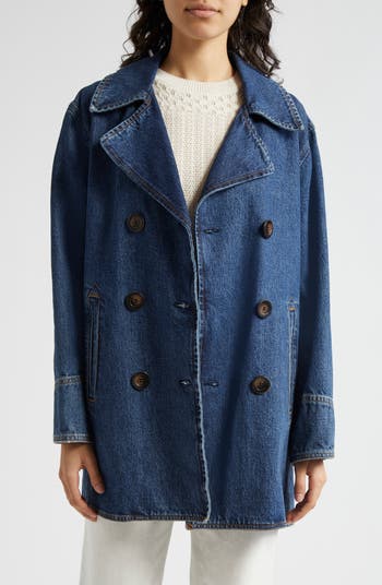 Denim peacoat hotsell