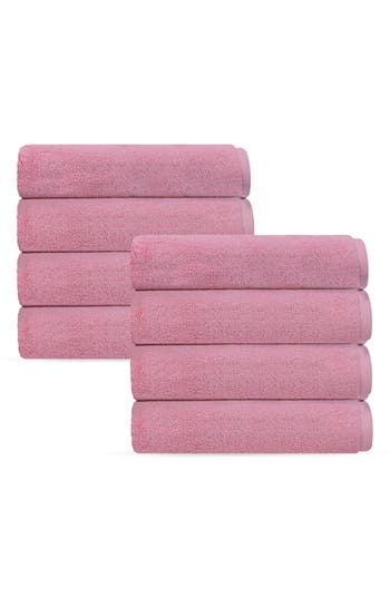 Brooks Brothers Puresoft 8-piece Turkish Cotton Hand Towels In Pink