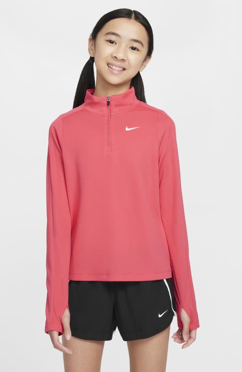 Shop Nike Kids' Dri-fit Half Zip Pullover In Aster Pink/white