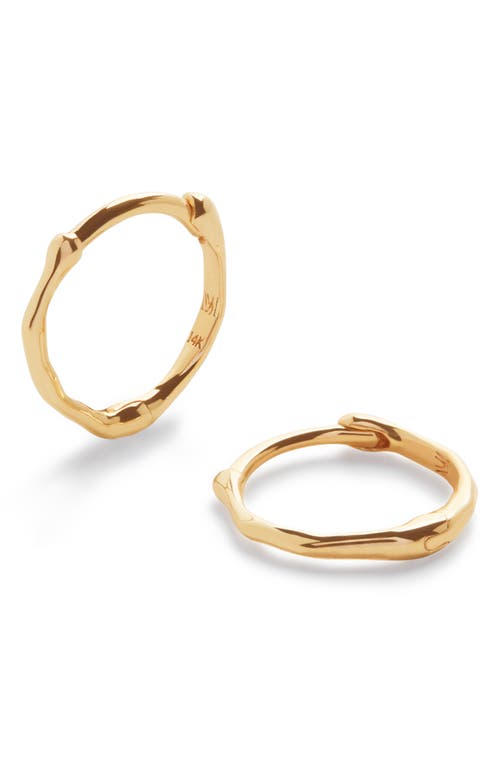 Shop Monica Vinader Siren Mini Huggie Hoop Earrings In 14k Solid Gold