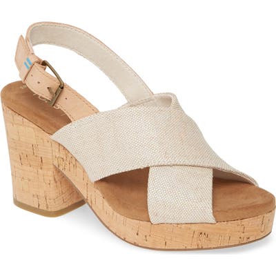 Toms Ibiza Platform Slingback Sandal, Pink