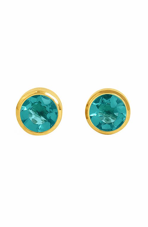Signature Midi Knockout Stud Earrings in Electric Blue/Gold