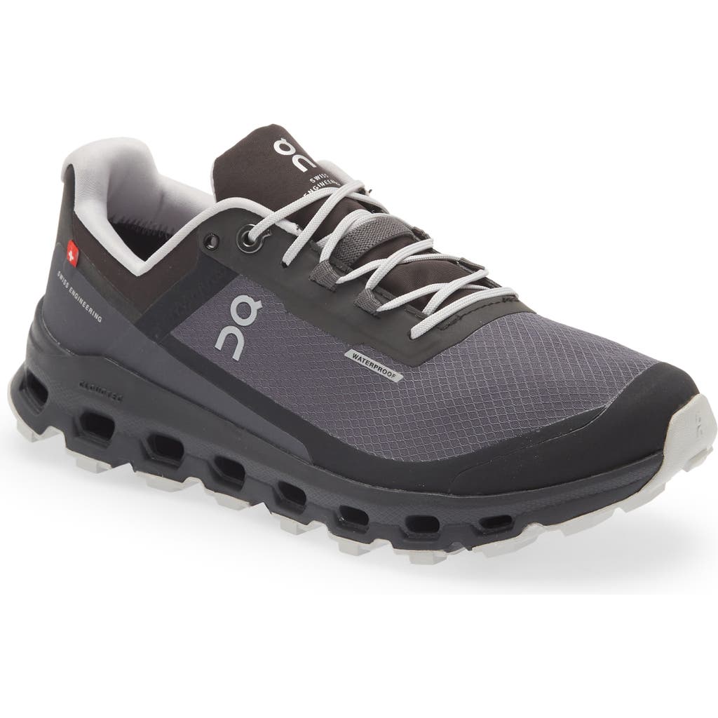 On Cloudvista Waterproof Trail Running Shoe In Eclipse/black