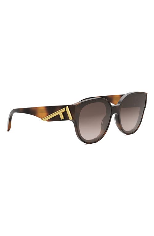 Shop Fendi ' First 63mm Gradient Oversize Round Sunglasses In Blonde Havana/gradient Brown