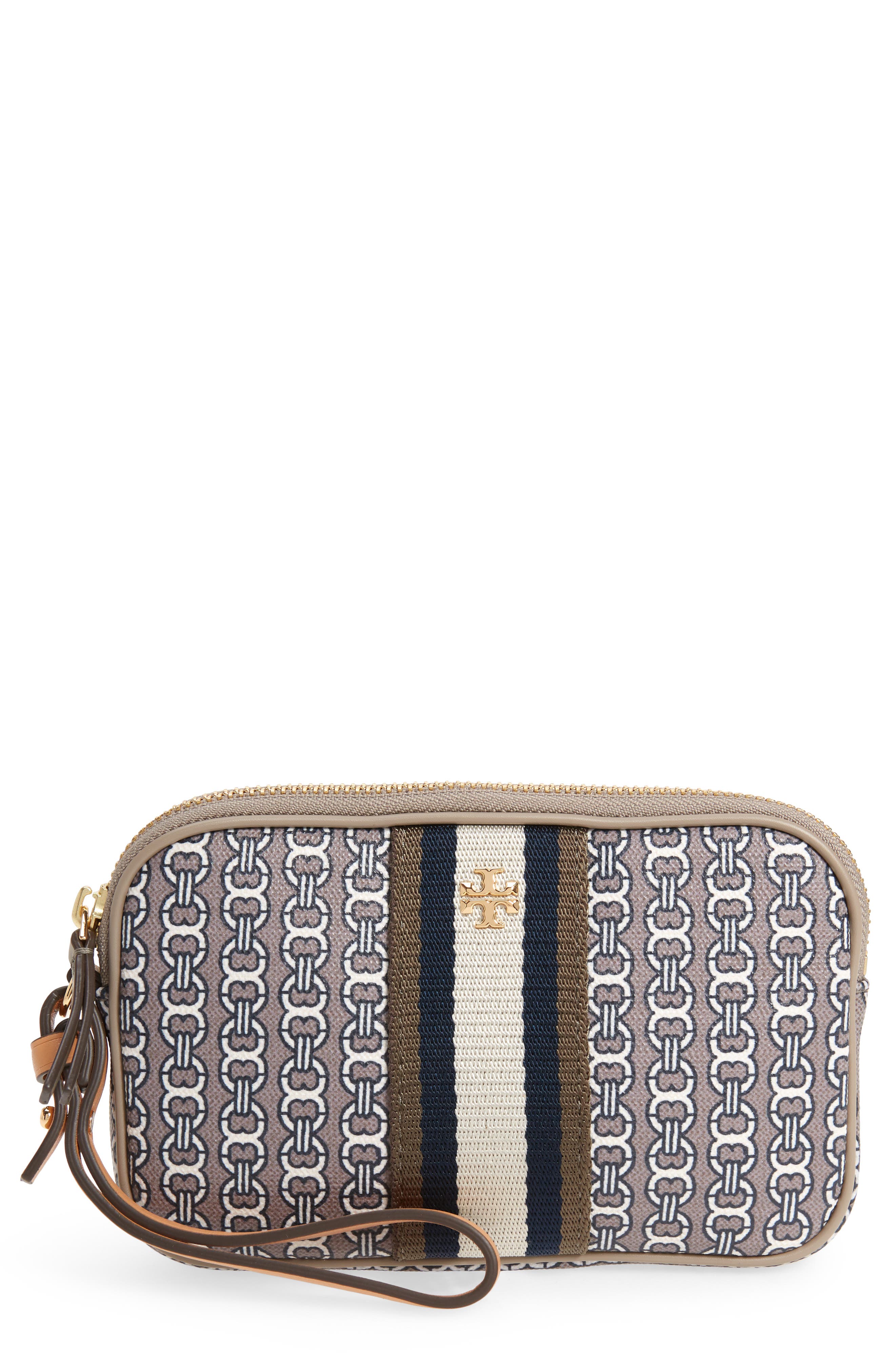 UPC 192485341416 product image for Women's Tory Burch Gemini Link Canvas Wristlet - Grey | upcitemdb.com