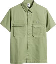 Nike Life Men's Woven Military Short-Sleeve Button-Down Shirt