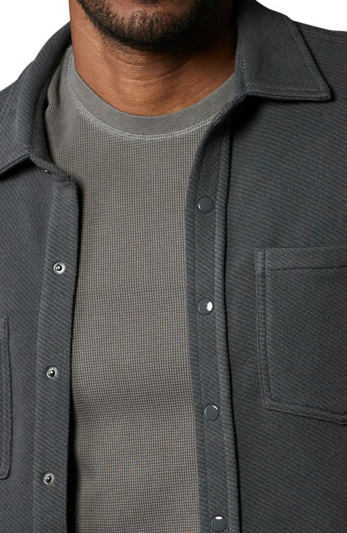 The Normal Brand Texture Knit Button-up Shirt In Shadow