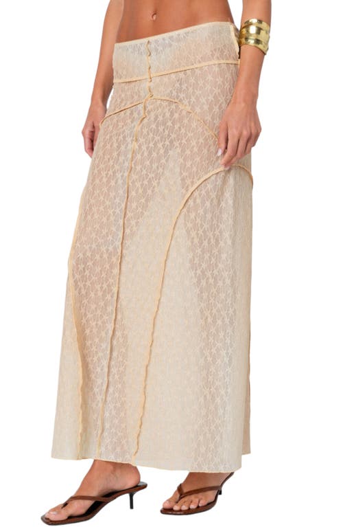 Edikted Inside Out Sheer Maxi Skirt In Beige