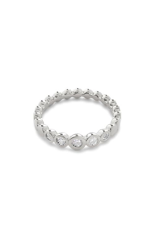 Shop Monica Vinader Lab Created Diamond Half Eternity Ring In Sterling Silver/diamond