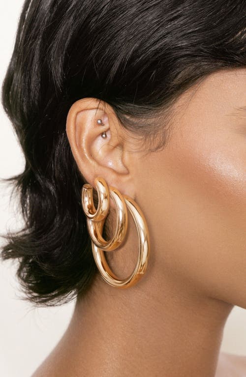 Ettika Large Thick Classic Hoop Earrings In Gold