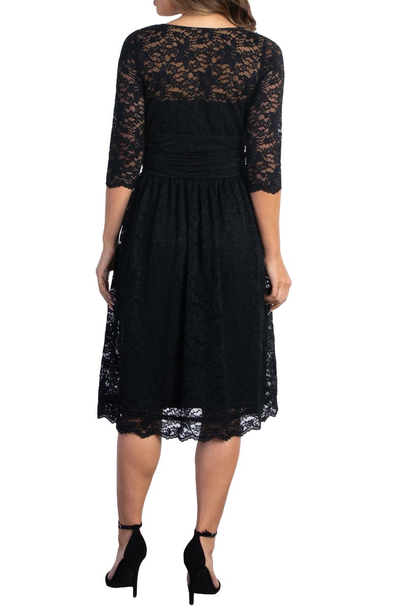 Kiyonna Luna Lace Cocktail Dress, Alternate, color, Onyx