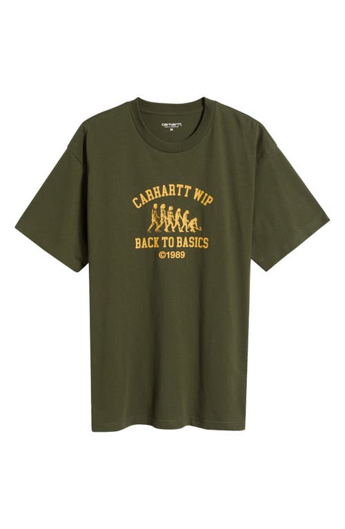 Shop Carhartt Work In Progress Basics Loose Fit Organic Cotton Graphic T-shirt In Office Green/winter Spice