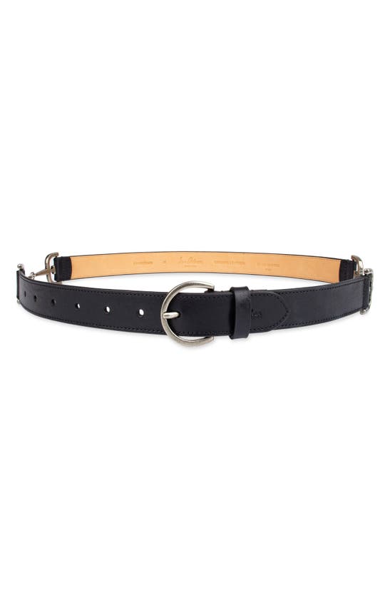 Sam Edelman Leather Belt With Horsebit Hip Stations In Black