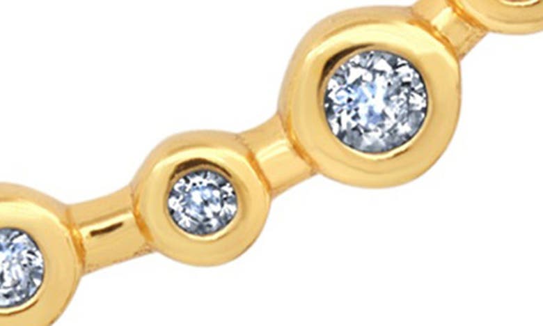 Crislu Cubic Zirconia Curved Bar Pendant Necklace In Gold